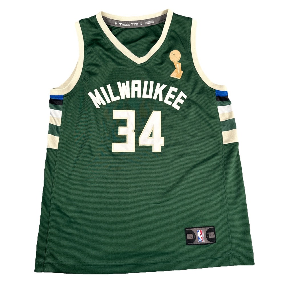 Giannis Antetokounmpo #34 Milwaukee Bucks Jersey Youth Medium Green Swingman